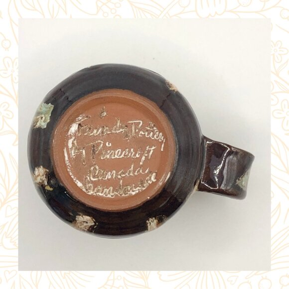SOLD Pinecroft Canadian Studio Pottery Fundy Redware Creamer - Picture 6 of 7